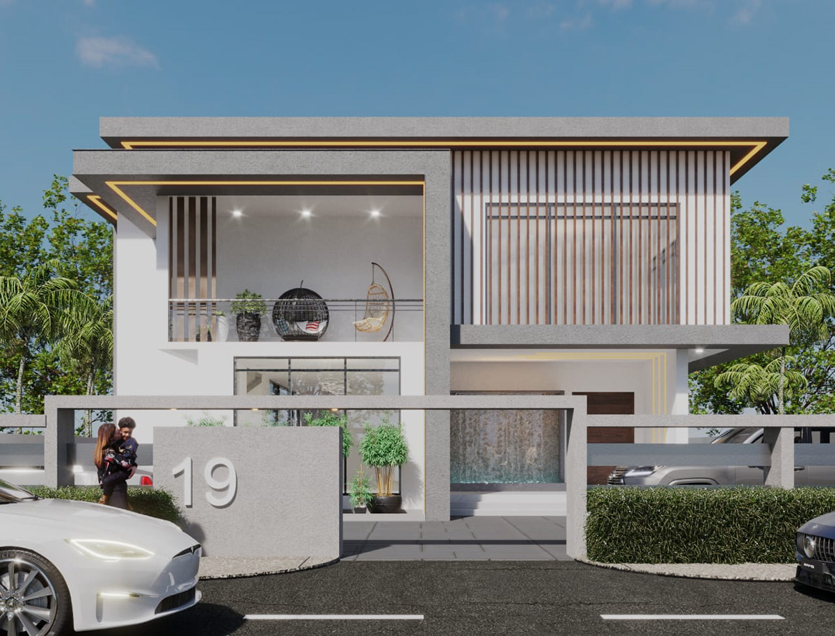 house architecture Render 3ds max corona archviz visualization exterior modern design