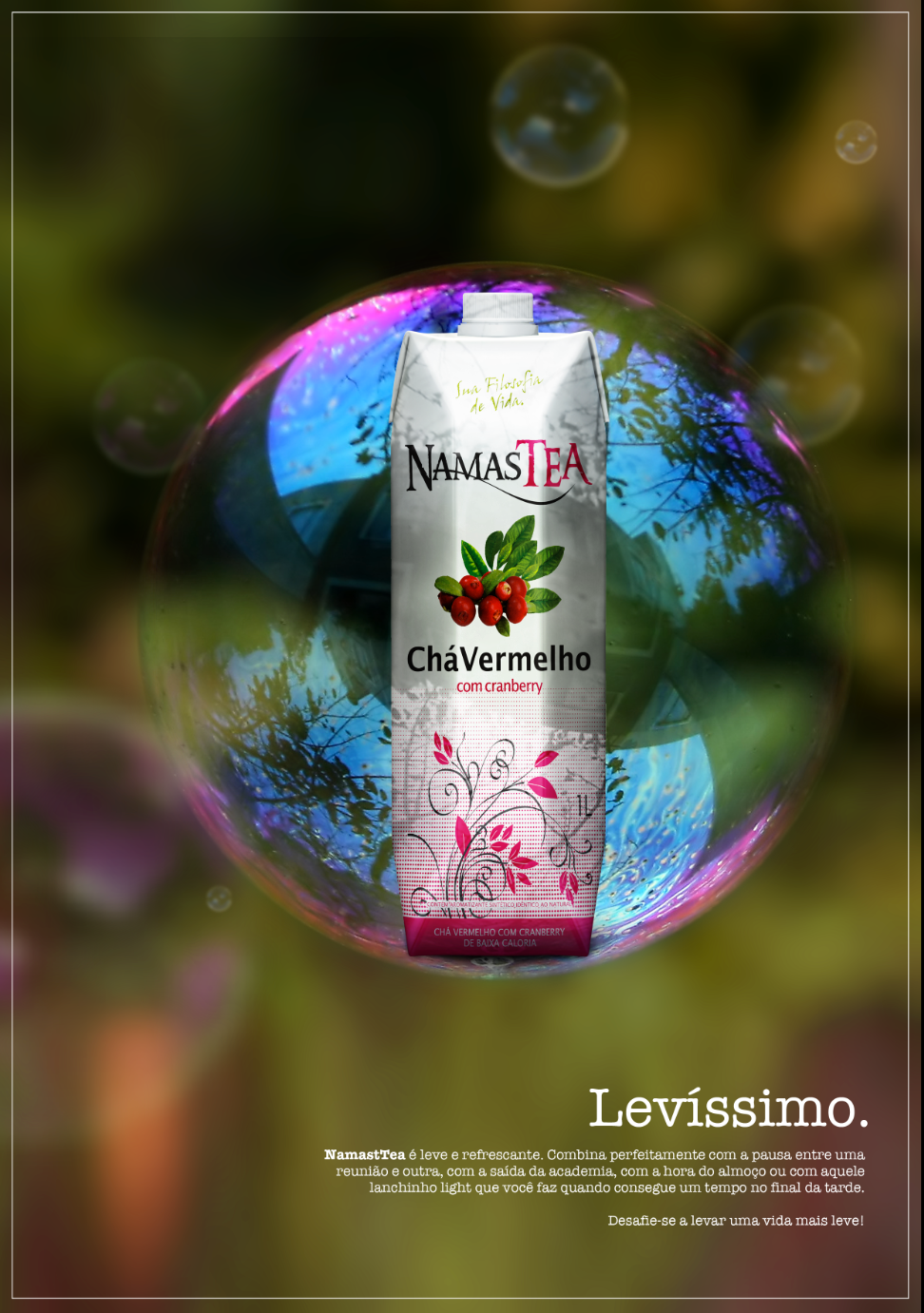 anúncio namastea chá tea design Adversiting creative criatividade photoshop leve leveza Levíssimo peña balão papel