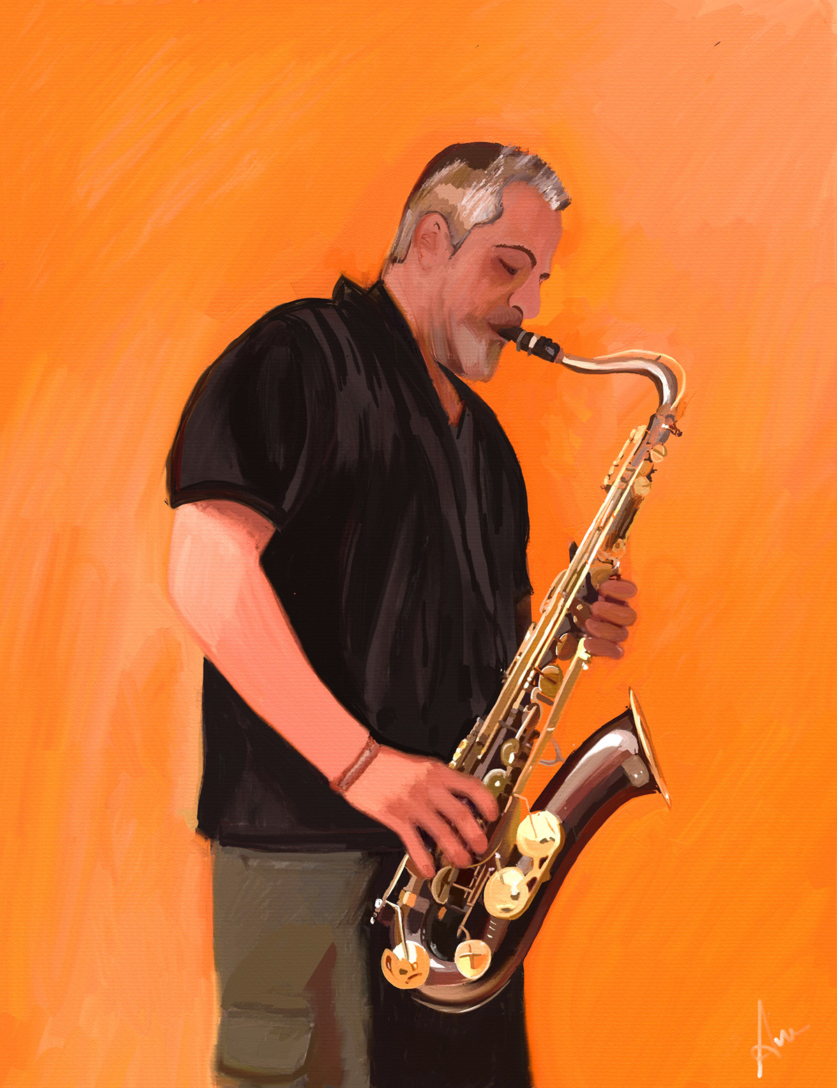 paint iPad artrage inspiration saxophonist oilpaint digitalart