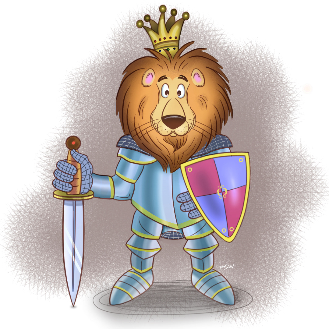 animal Character design  knight lion
