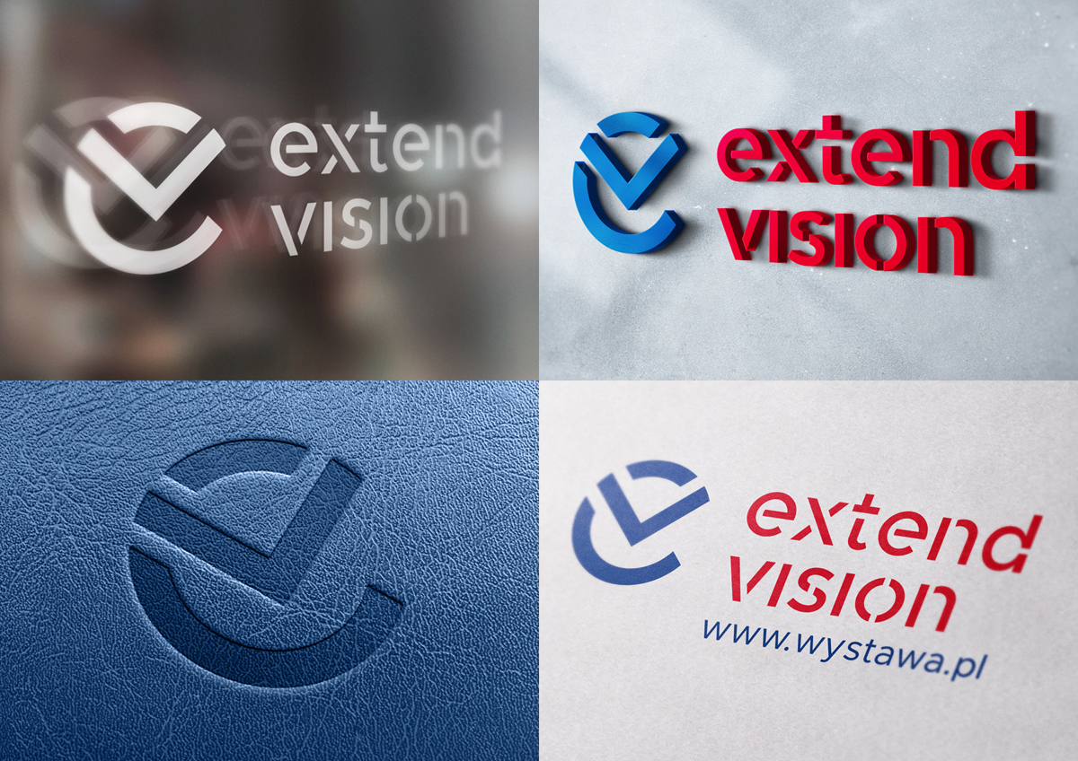 logo identity Extend Vision company Exhibition  polska poland monogram