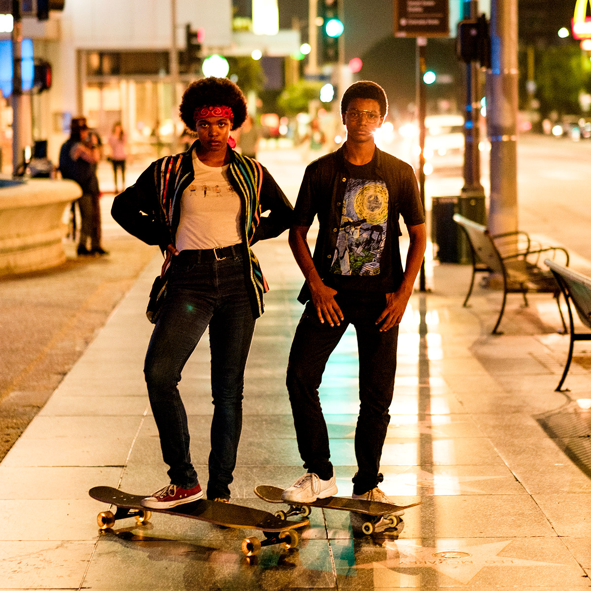 Portrait of two Black teens on Sunset and Vine.