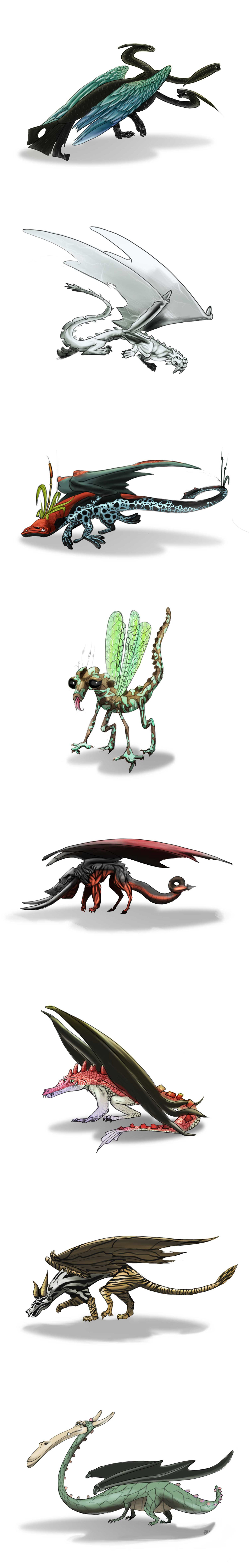 dragons sketches Conceptdesign