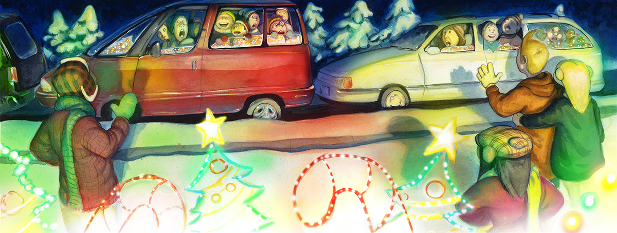 Picture book watercolor Christmas digital