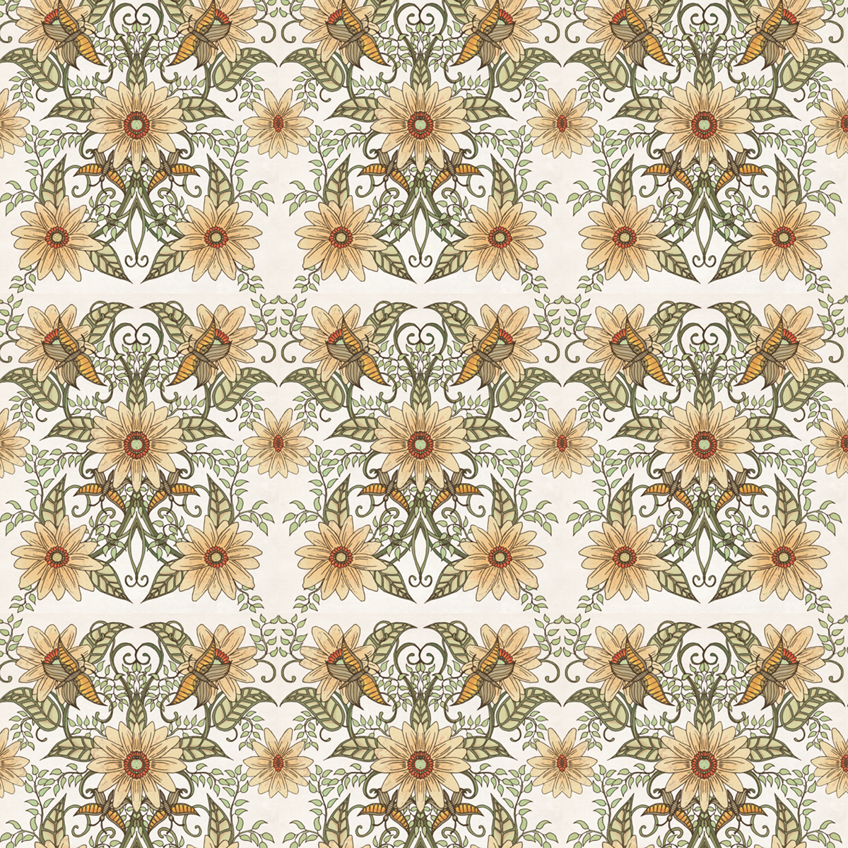 Nature Flowers Flora Patterns deisgn textile Illustrator photoshop