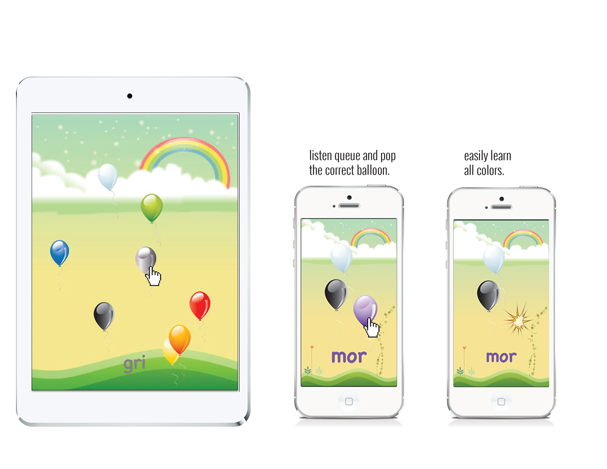 game children application Education teach learn Fun colors balloons colorful iphone iPad Icon Icondesign appstore