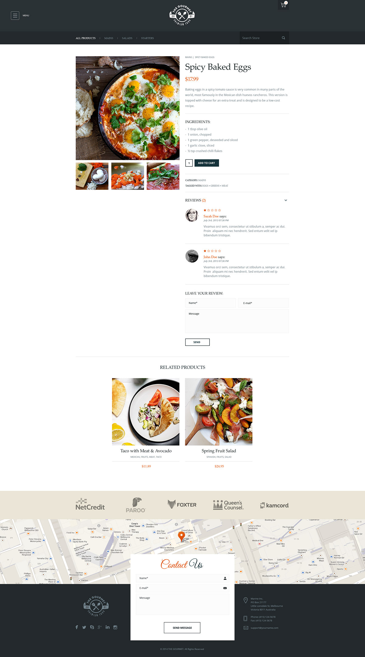 Food  Website wordpress Food Website restaurant meal Web skin onepage