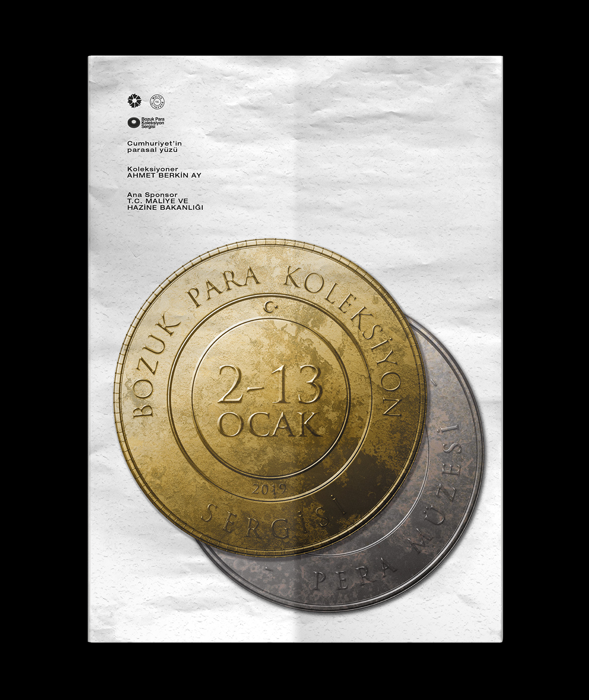 branding  modelling 3D editorial design  Exhibition  museum concept logo coin graphic design 