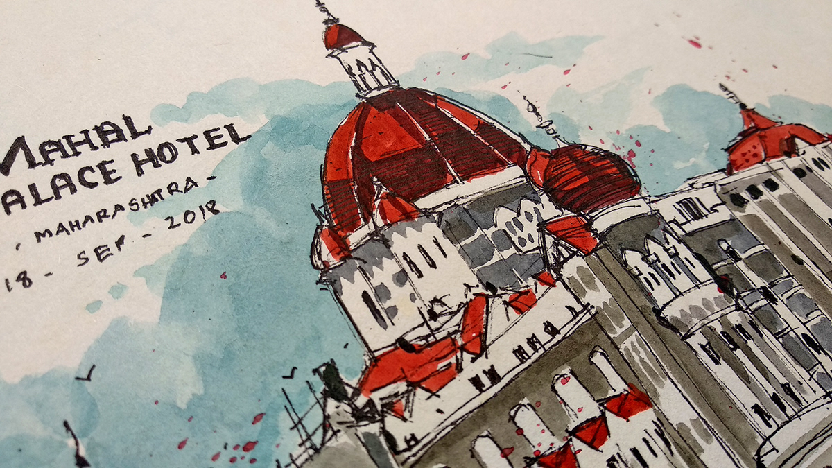architecture fine art India Kolkata Live sketching MUMBAI sketching Travel Travel Sketching watercolor