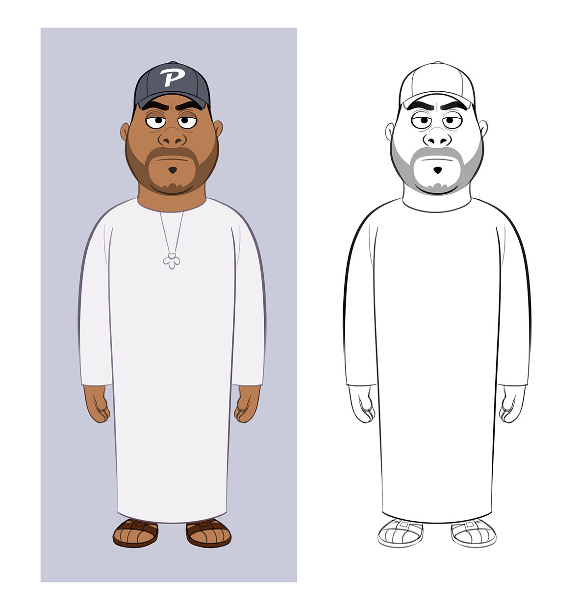 Arab characters art direction  Character design  character turnaround emarati animation facial expressions Model Sheet