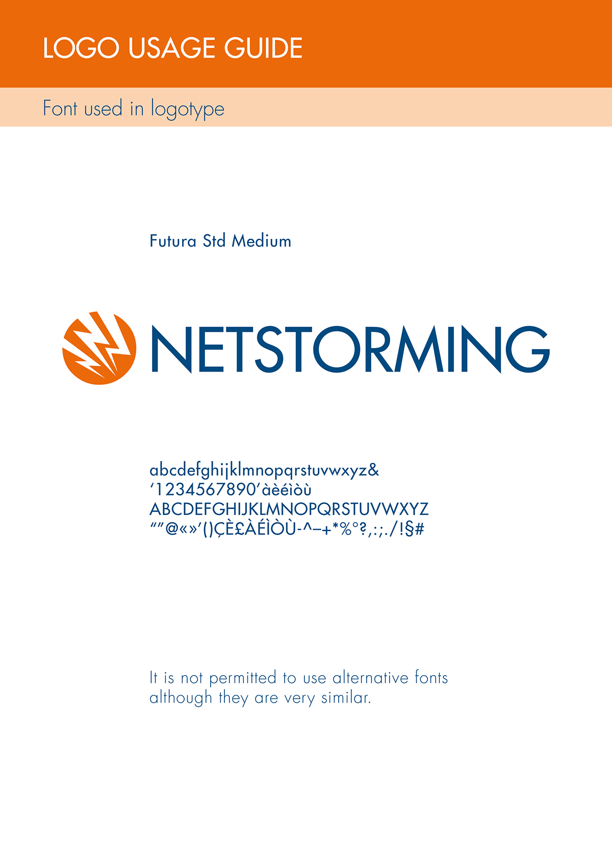 Netstorming logo design application Guide brand