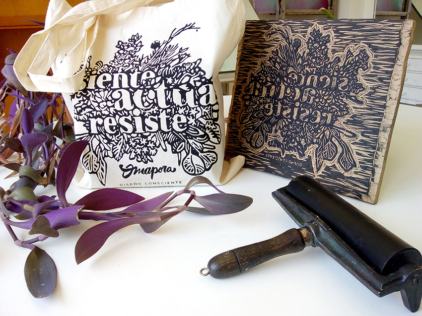 craft Ecology handmade ink print silkscreen Stamp Design Sustainable Fashion TRADITIONAL ART woodcut