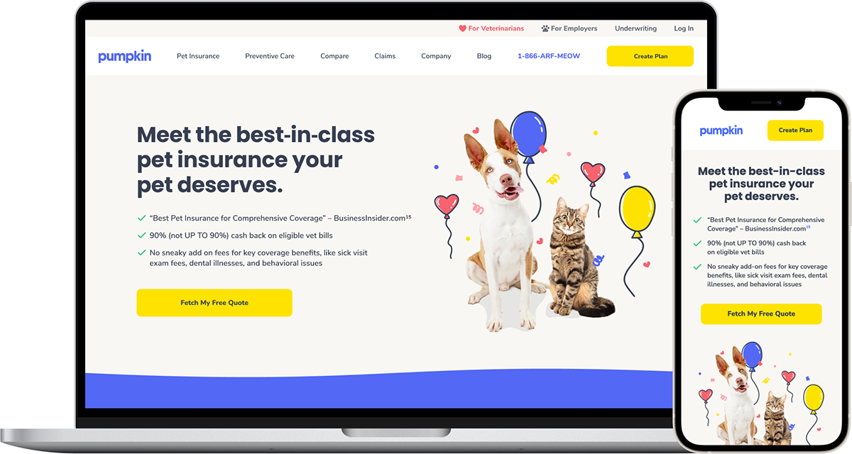 Advertising  affiliate Cat dog insurance landing page marketing   Pet UI Website