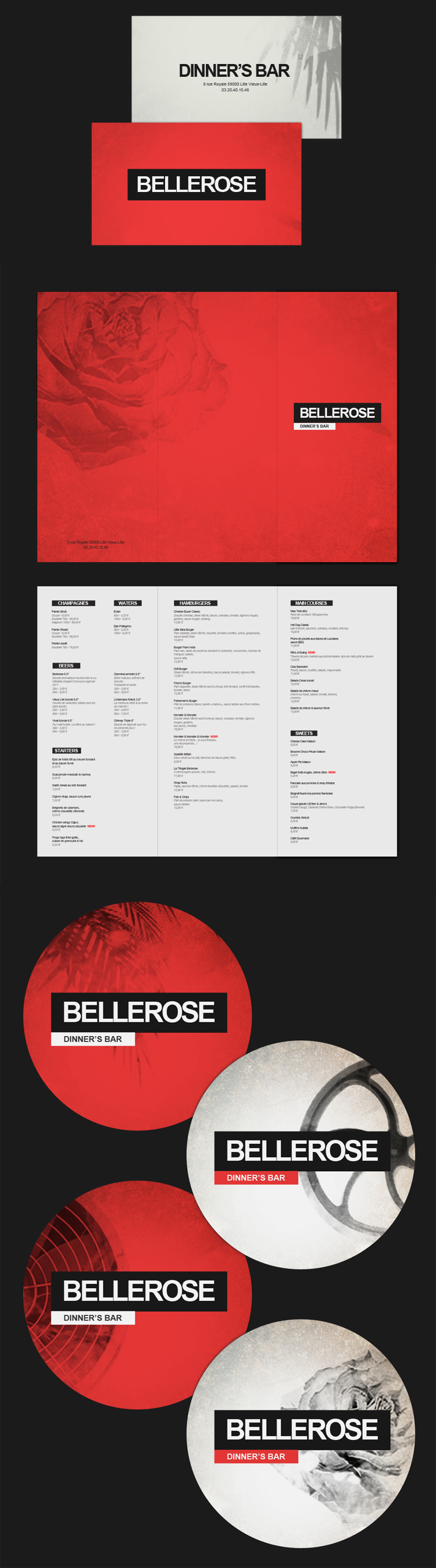 Web design Webdesign restaurant burger vintage red White black Responsive business card menu