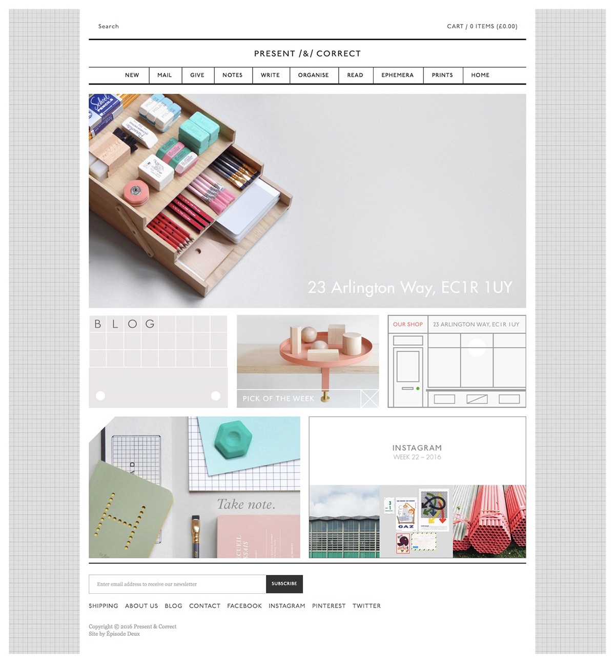 Present & Correct Website Shopify Stationery design The Printer's Son