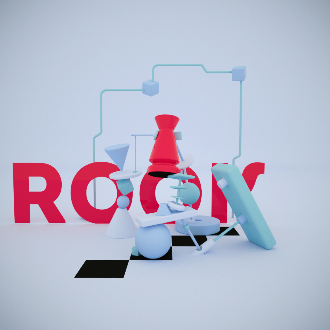 cinema4d minimalist 3D model jeu knight balanced chesspieces échecs équilibre modélisation 3D