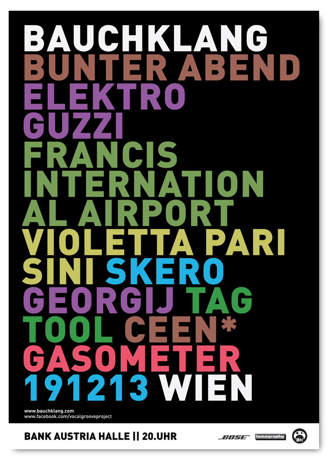 grafik design flyer poster typo Grafic artwork Bauchklang vocal groove projekt beatbox