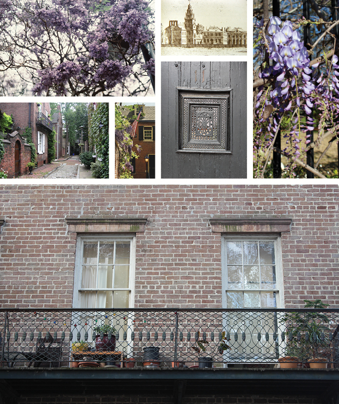 pattern wisteria fabricut Traditional Home Magazine brick Interior wrought iron