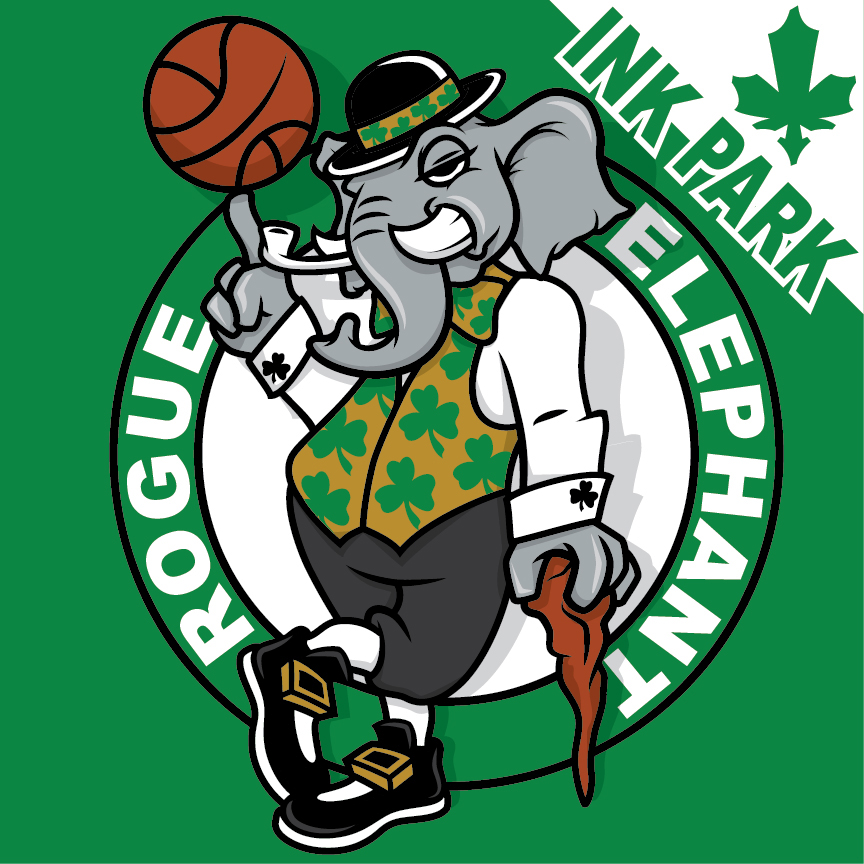  celtics NBA Character elephant Clothing graffiticartoon Mascot logo mascotlogo logoflip