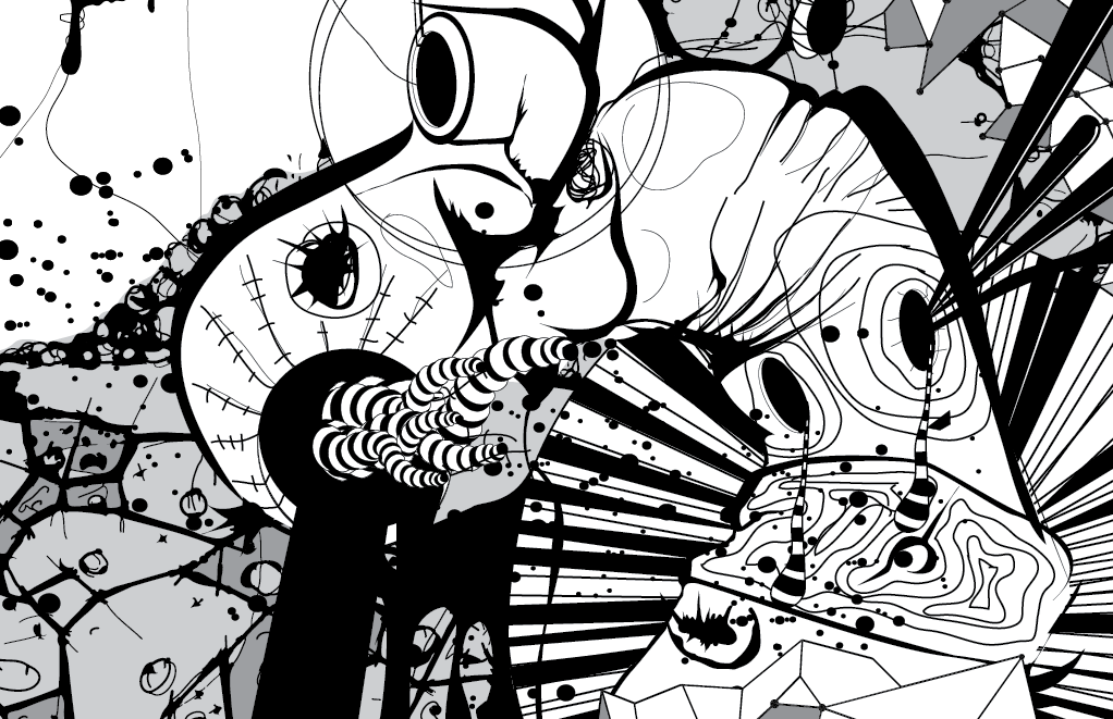 characters Illustrator dip-gal stavroulastas stavroula stasinou black White designer Exhibition  artcraft poster