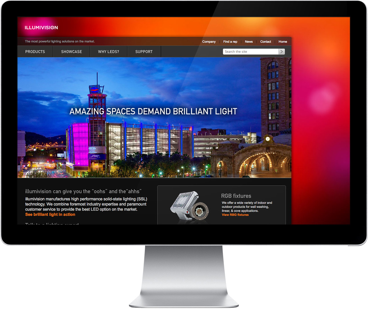 led illumivision lighting solid state Lighting Design  Website  brand identity Stationery light bright colorful brochure