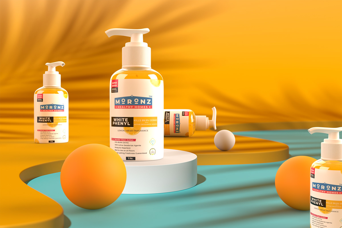 3D 3d bottle Adobe Dimension brand branding  cleaning product cleaning products moronz product design  products