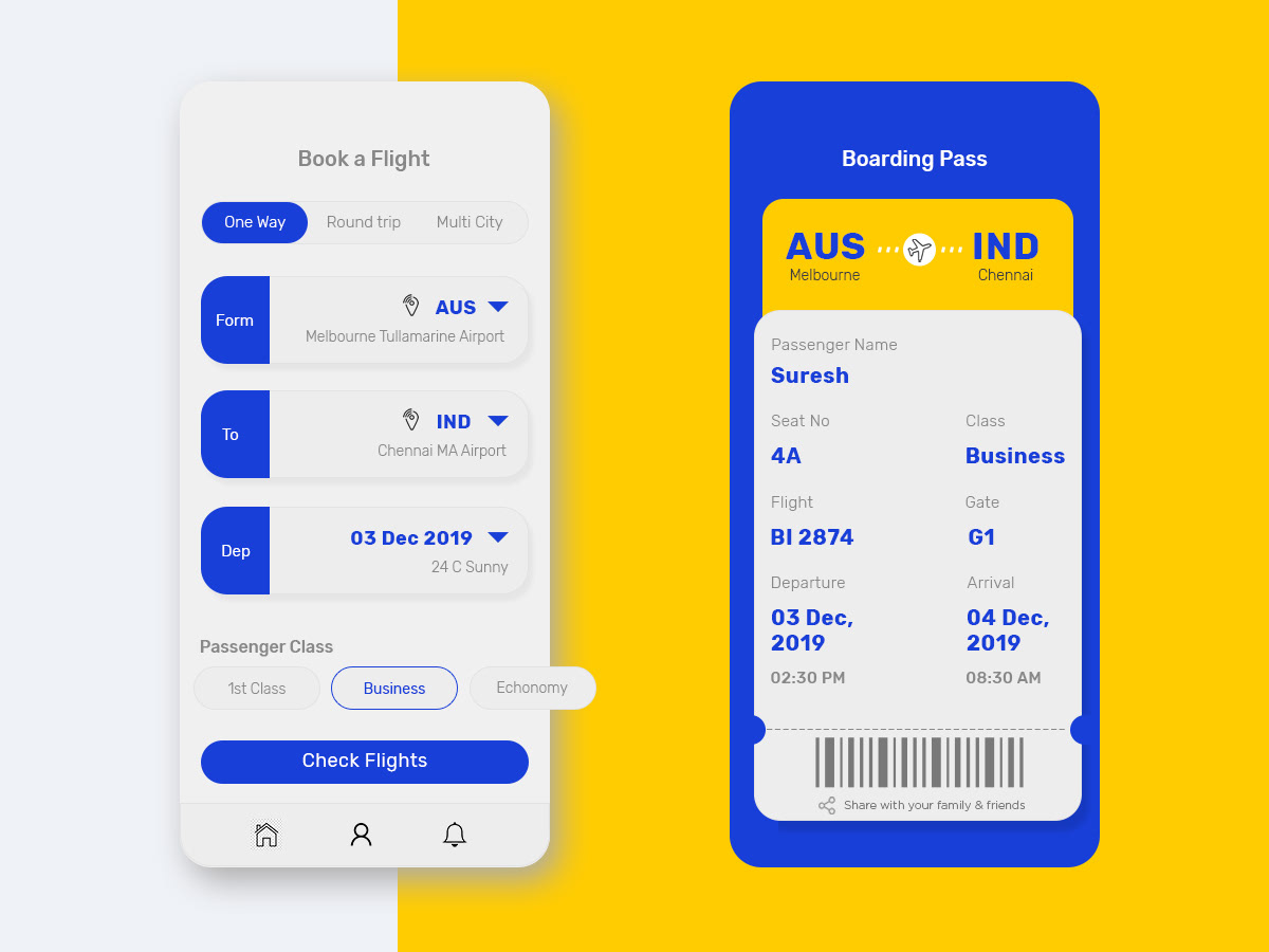 air app design flight online ticket User inteface Applicaiton dashboard Mobile app mobile design UI
