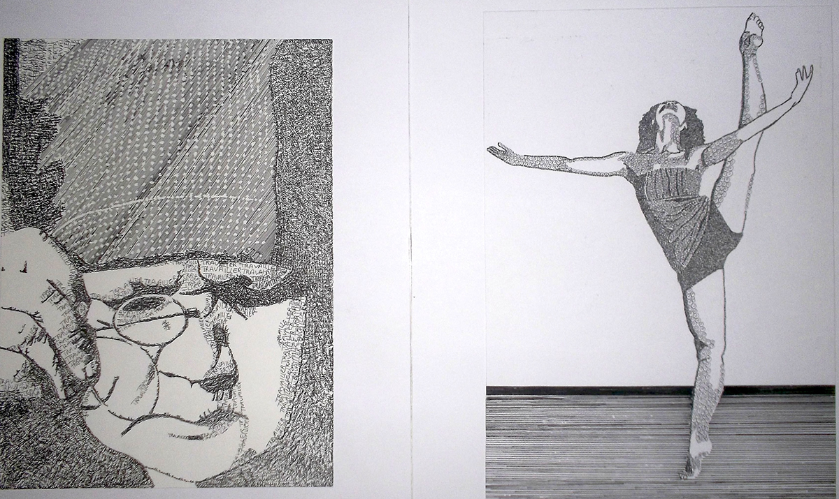 Rotring ink trames portrait DANCE   danseuse