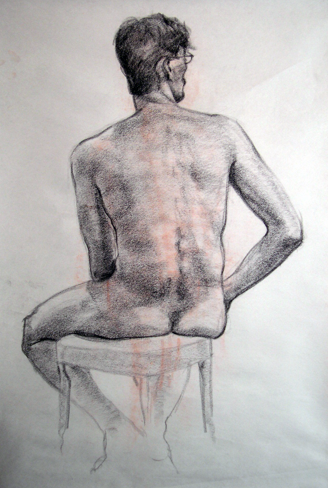 Figure Drawing Troy Wingard wingard conte nude model Troy life drawing Realism anatomy