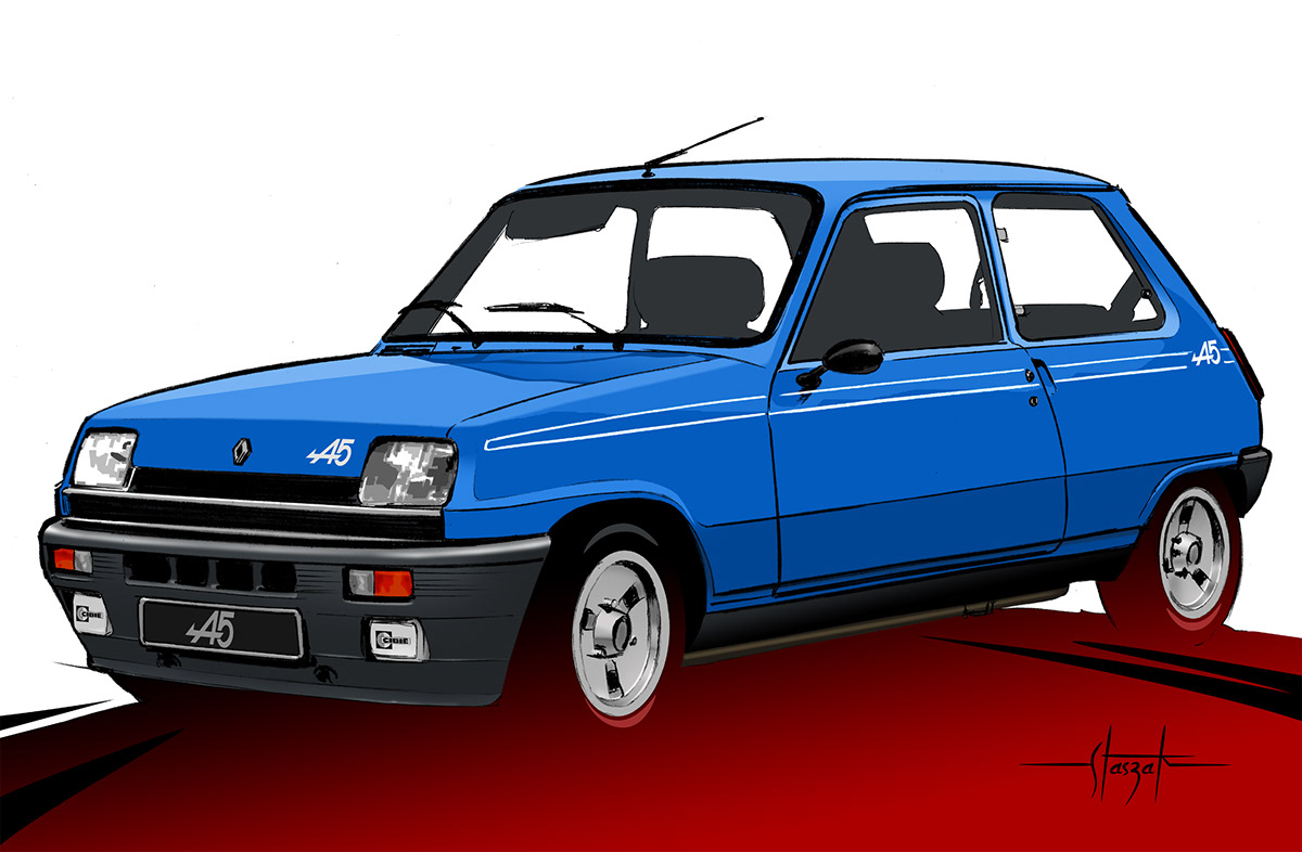 Renault 5 Alpine Car Illustration Car Draw Dessin automobile car sketch