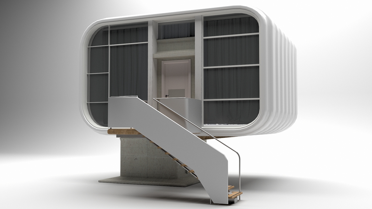 house housing capsule plastic wild hi-tech future minimalistic Minimalism One storey Concepte