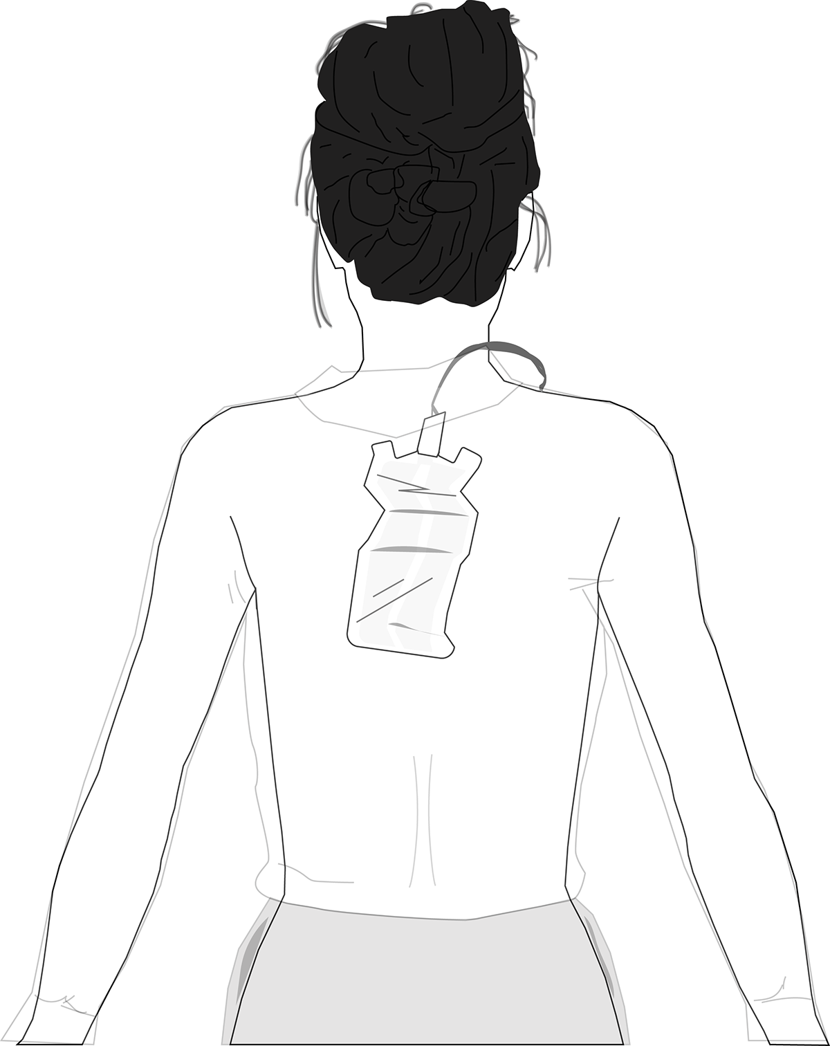 female back black white
