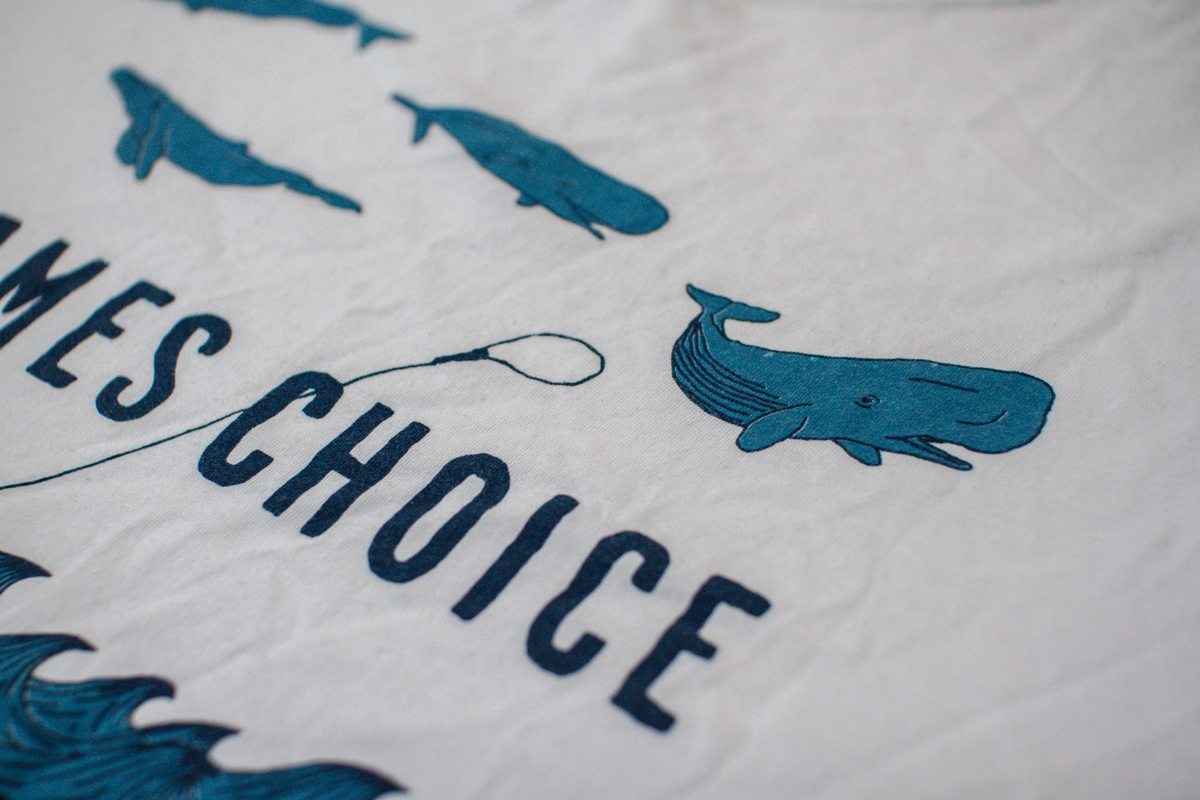 Adobe Portfolio t-shirt James Choice band shirt screenprint whales sea