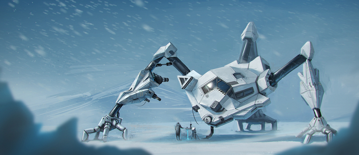 robot environment snow