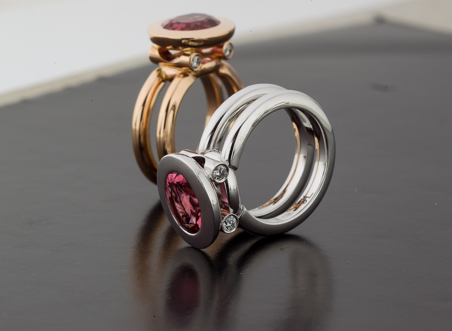 pink rose Platinum gold rings diamonds niche Jewellery Quality jewellerydesign handmade Collection jochenleen special bespoke