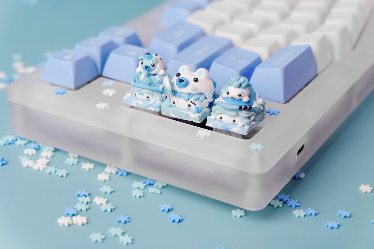 artisan Character Computer hancrafted keycaps magnet mechanical keyboard  Prinecess product design  winter