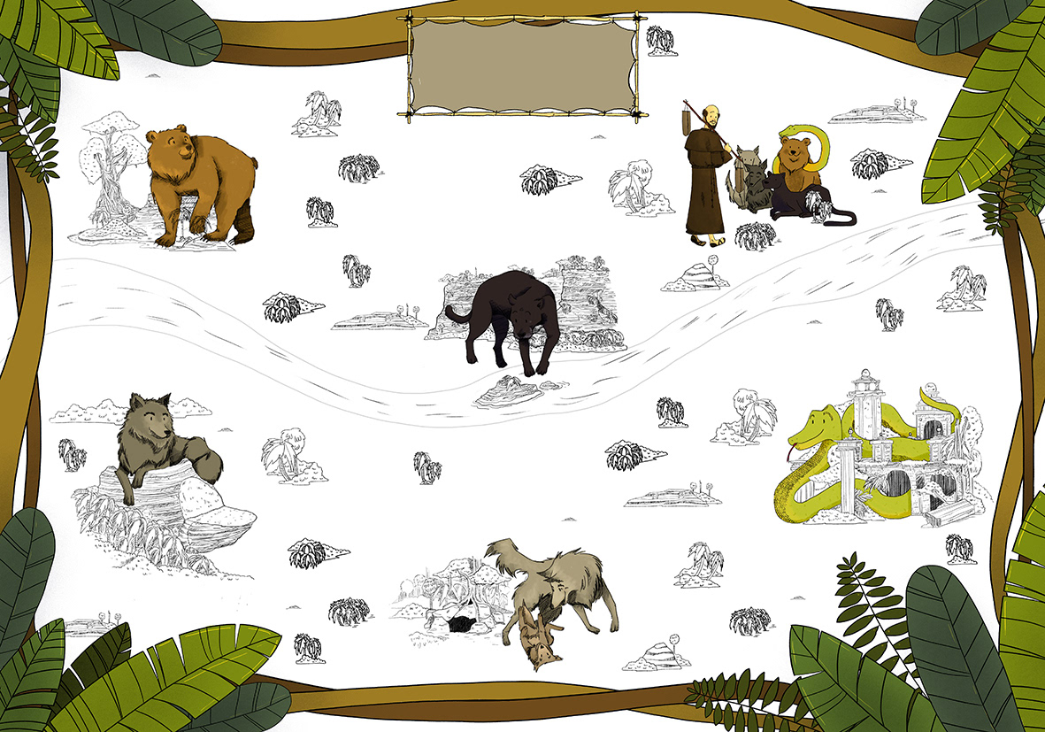 Akela bagheera baloo cubs scouts Digital Art  digital illustration ILLUSTRATION  kaa raksha seeonee