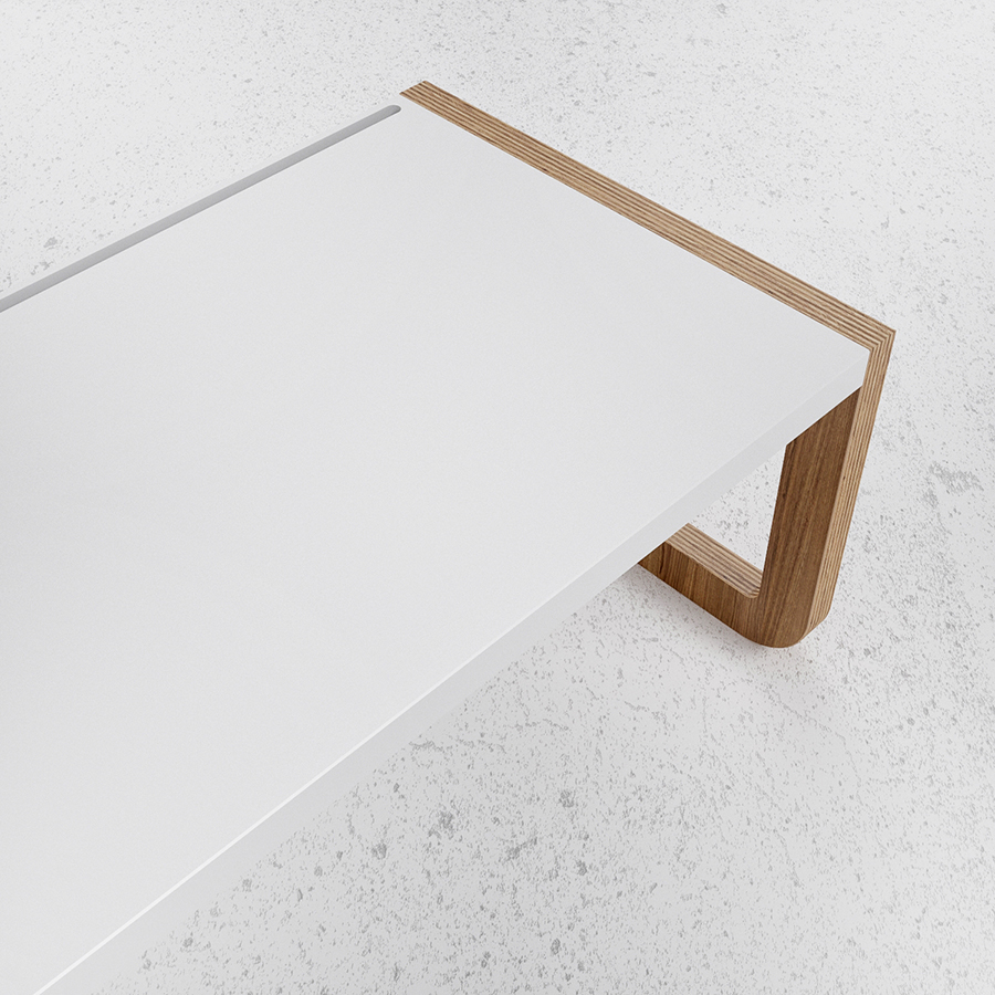 plywood wood table odesd2 White apple iPad iphone oak veneer