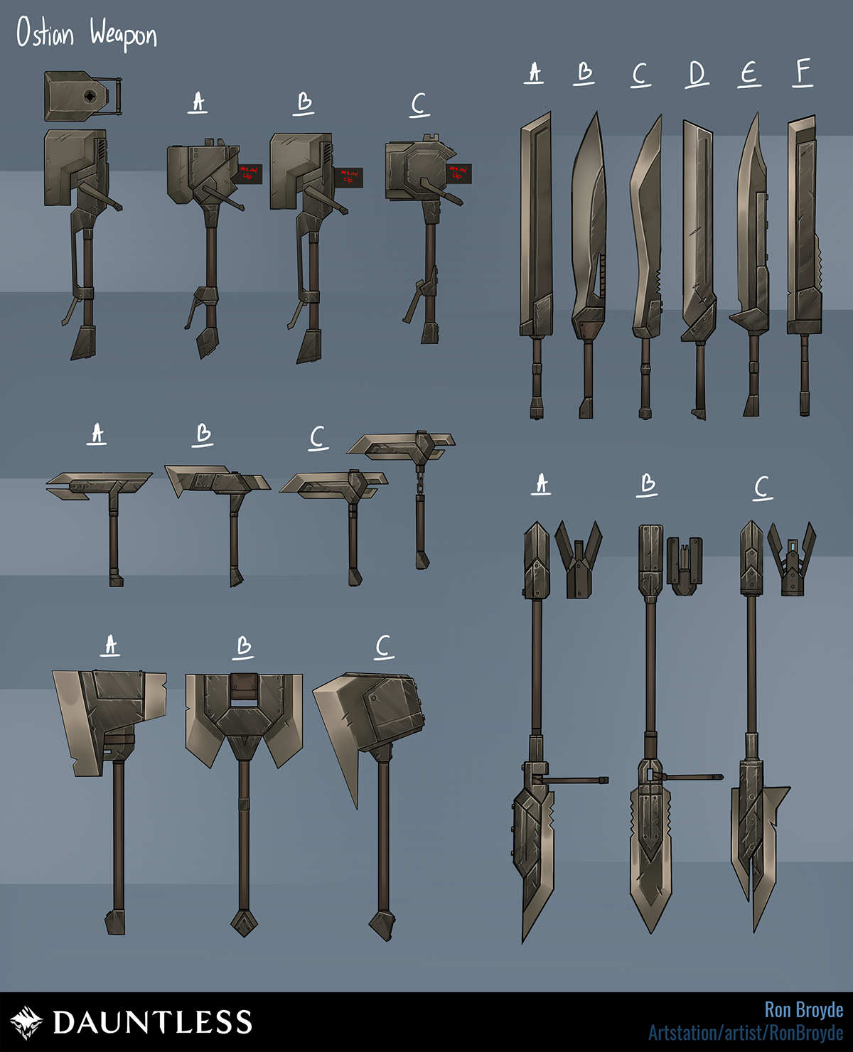 dauntless concept art Character design  Armor prop props weapons