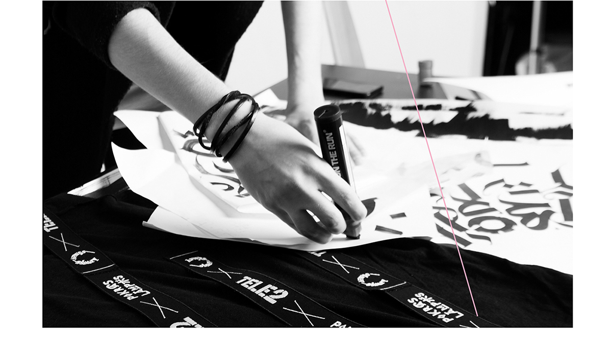 pokras lampas silkscreen Fashion  Calligraphy   art Tele2 tshirt design lettering