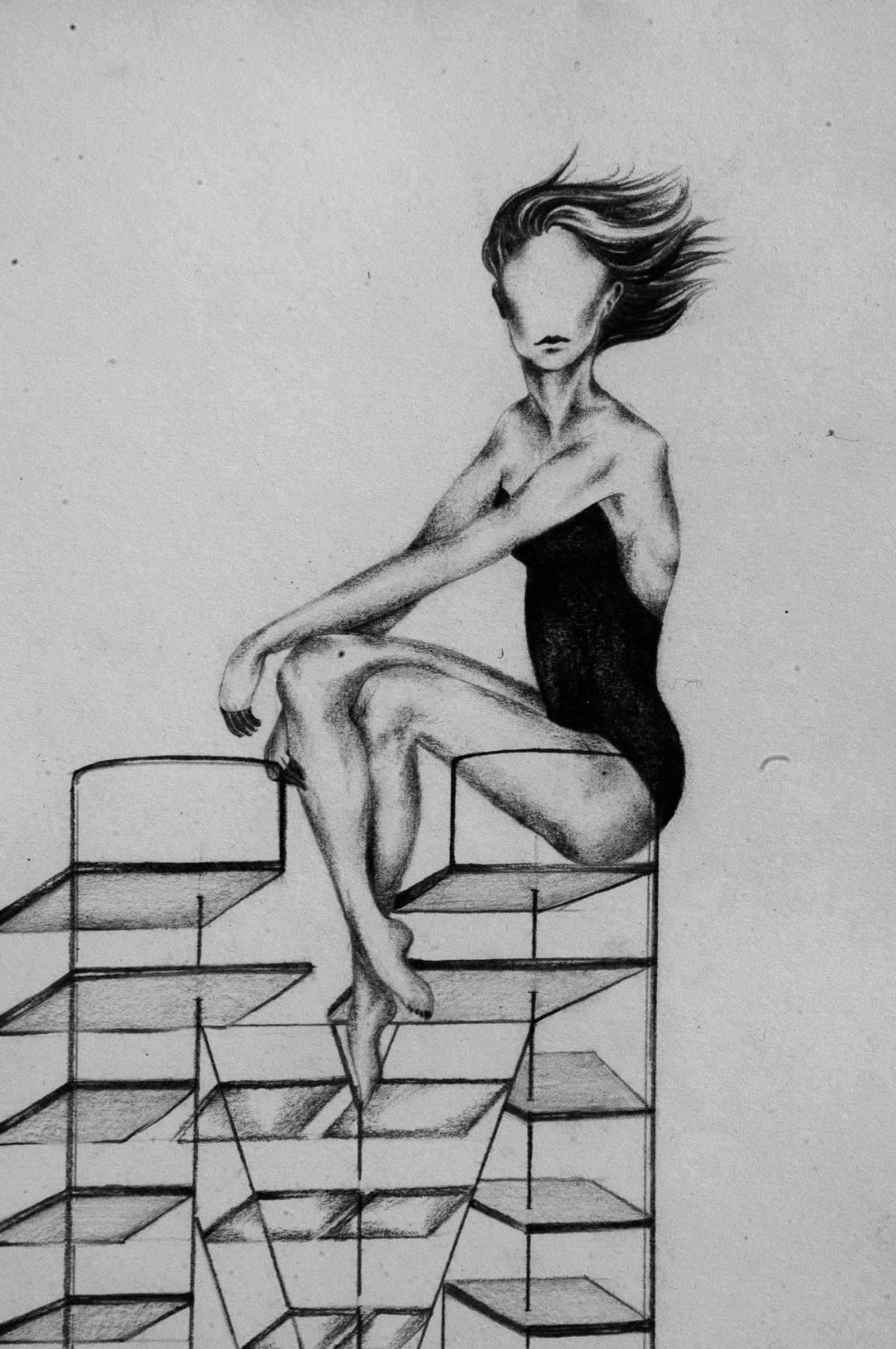 nude sketches girl pencil ink notebook