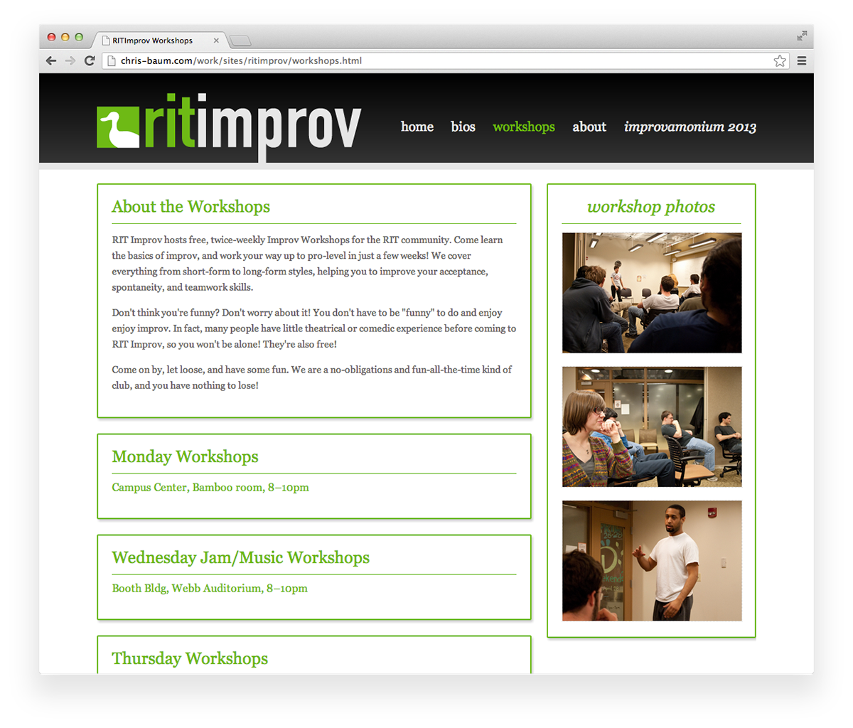 improv rit RIT Improv redesign Website