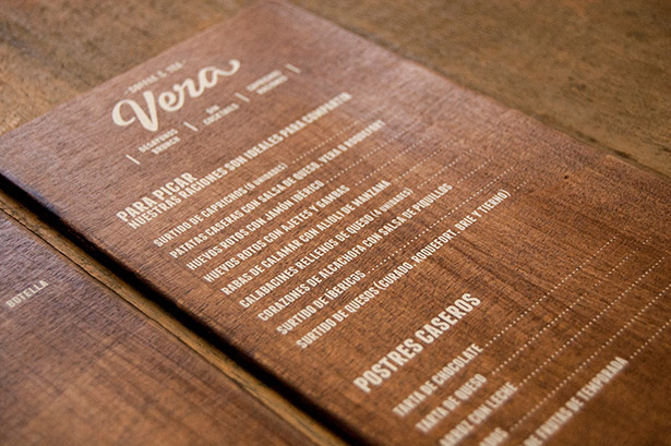 silkscreen identity menu Business Cards wood