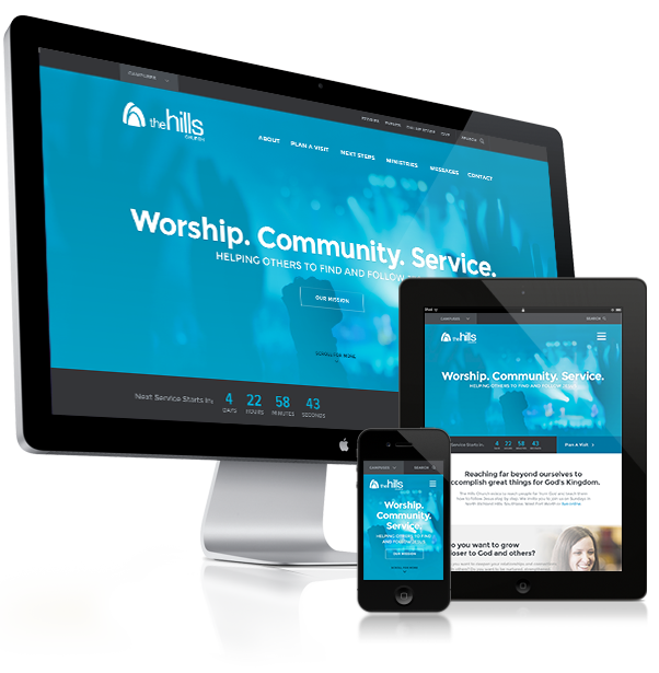 collier Vinson design graphic user experience Responsive user interface online interactive mobile tablet desktop church digital Website