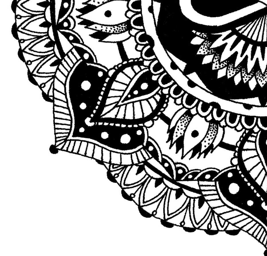 Mandala tattoo design one off hand drawn Black&white dotwork bungai terung tattoo motif
