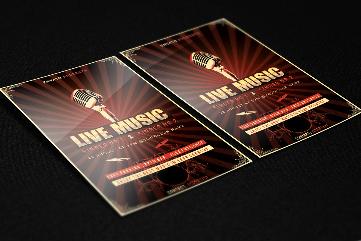 live music flyer template psd template download editable Event Poster