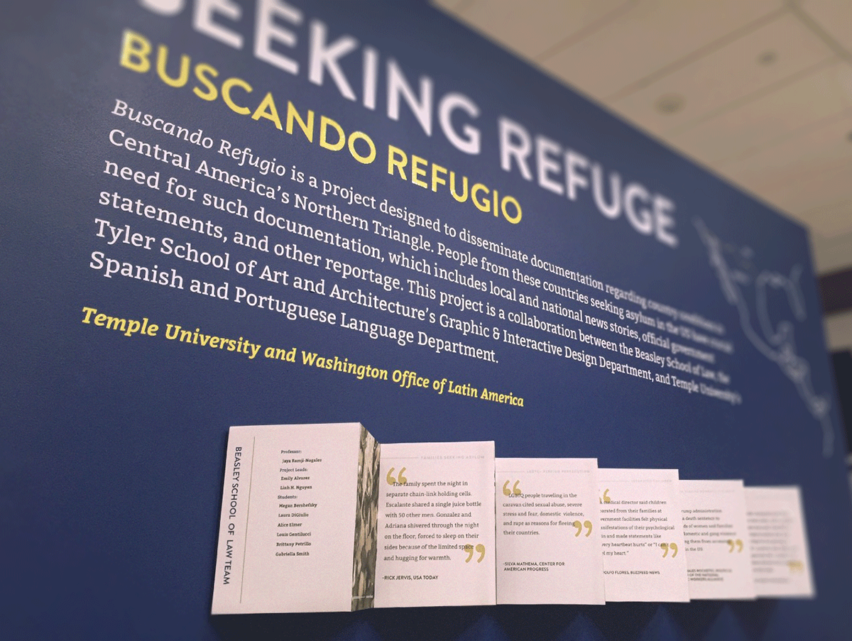 Buscando Refugio refugee Northern Triangle temple university Exhibition Design 