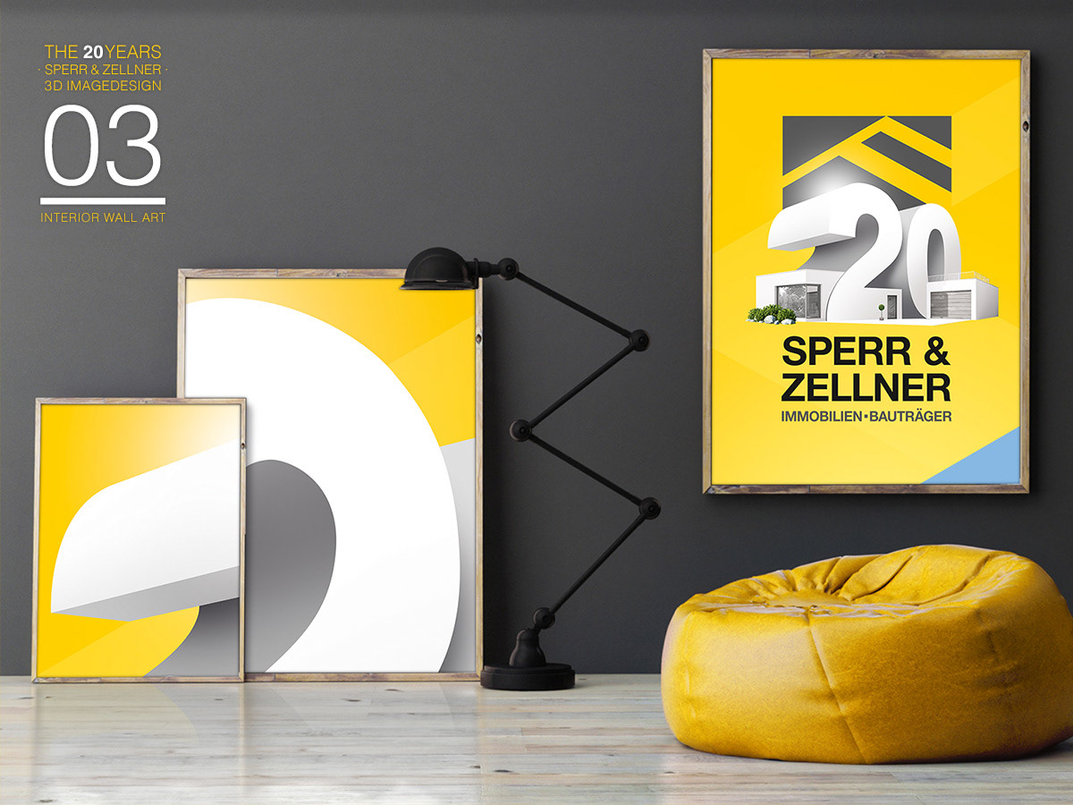 Corporate Design printdesign adds social media 20years anniversary yellow grey #HP   branding 