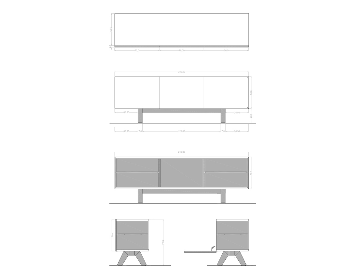 sideboard cupboard furniture design dresser belif handicraft made in italy artigianato madia credenza bianca Solid walnut corian copyright simone cappellanti