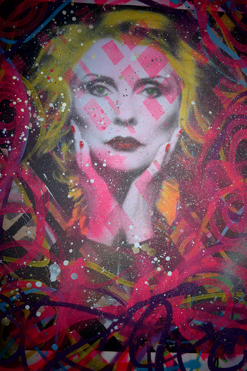 punk Debbie Harry blodnie Pop Art urban art stencils acrilyc paint spray paint canvas